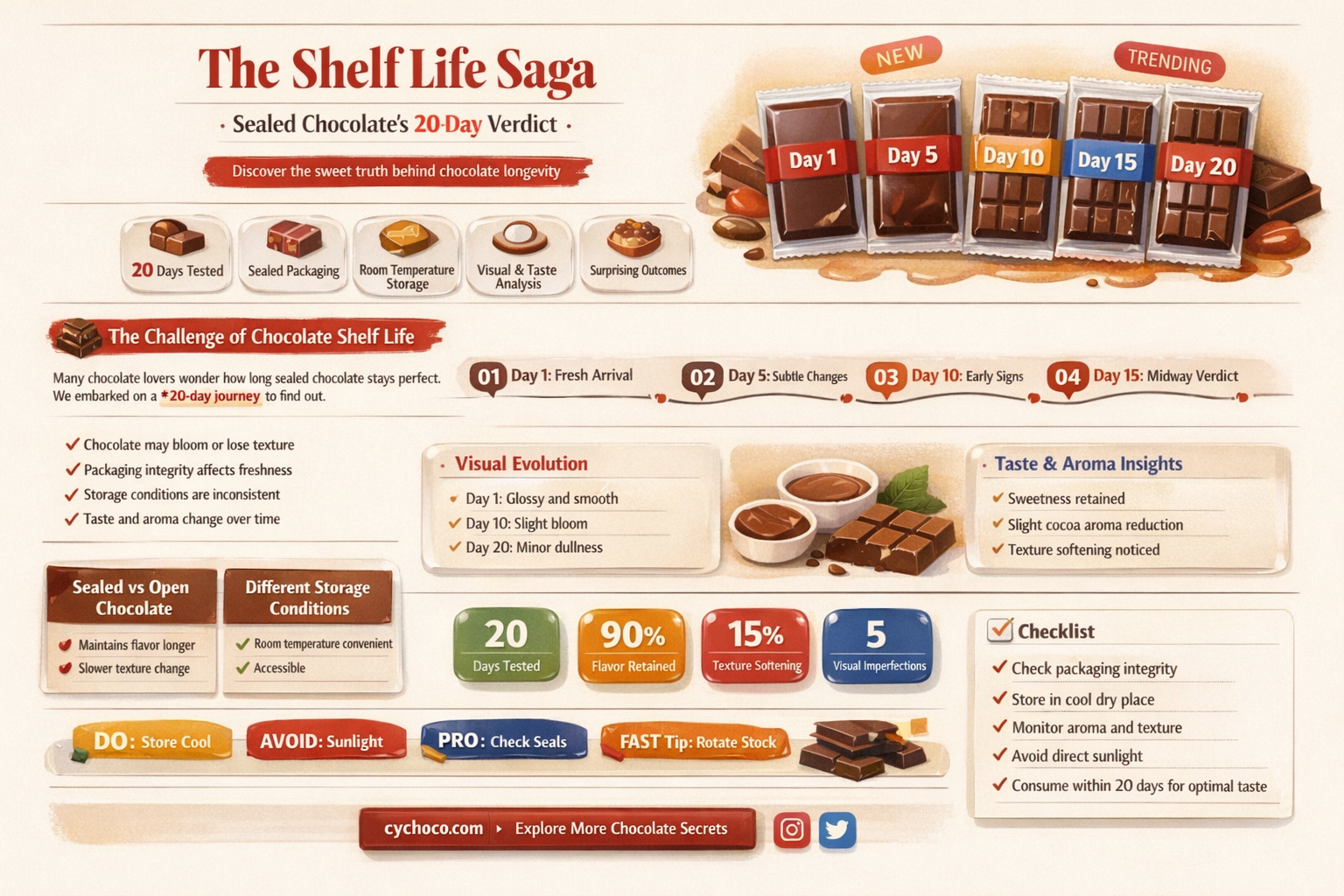 is sealed chocolate still good after 20 days