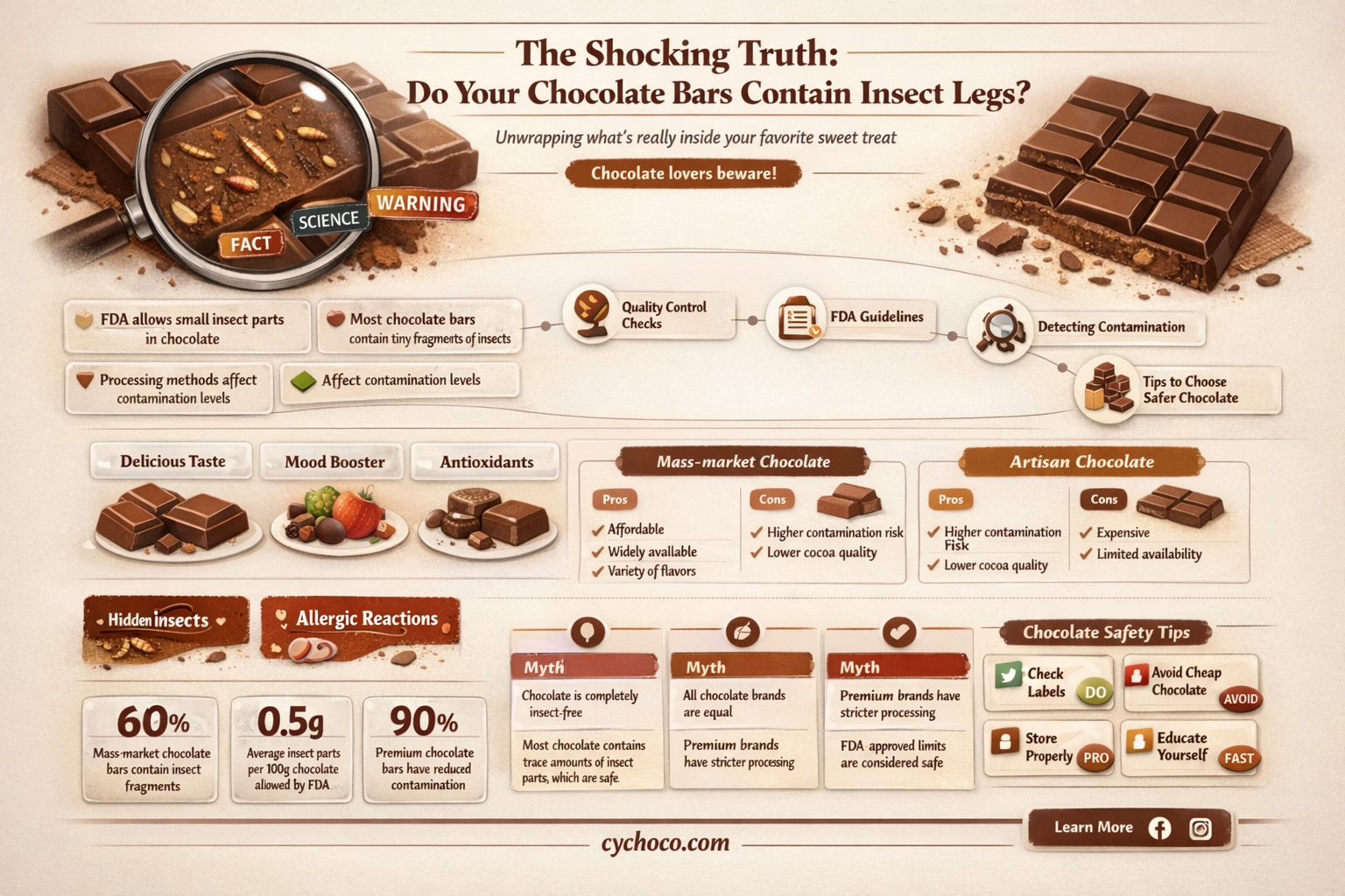 is it true chocolate bars contain insect legs