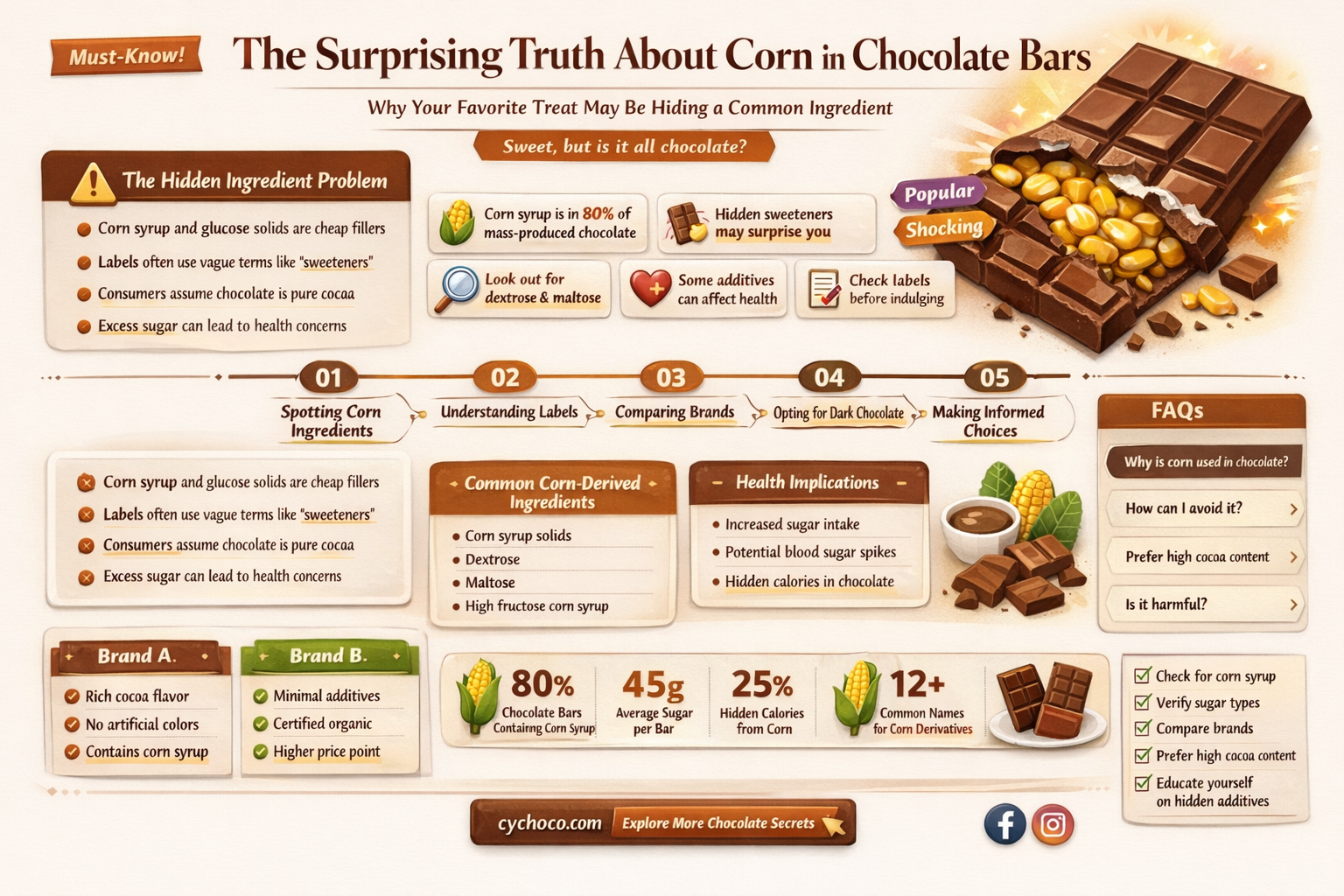 is corn in chocolate bars