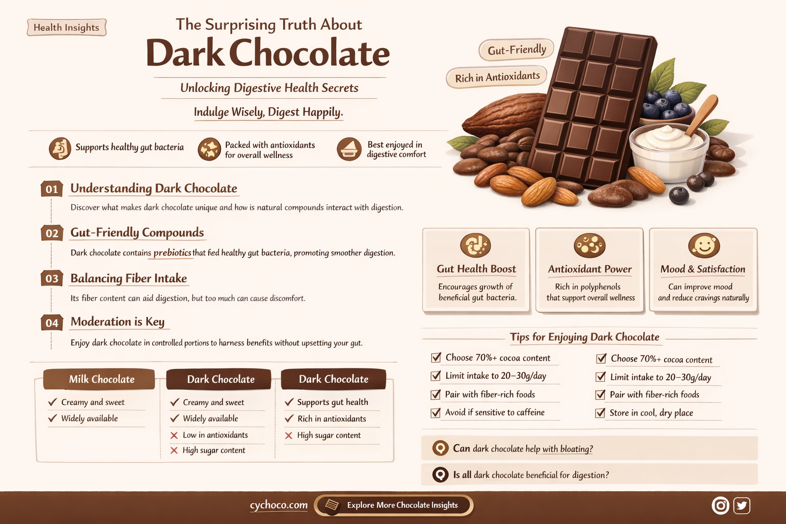 does dark chocolate cause diarrhea