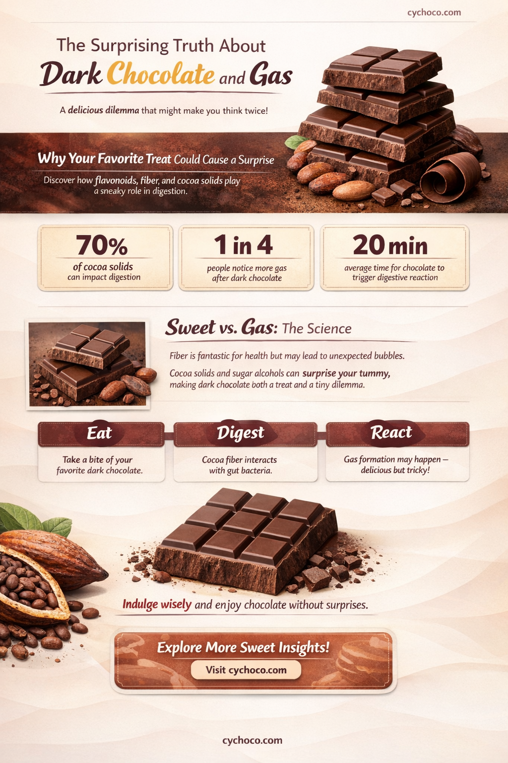 does dark chocolate cause gas