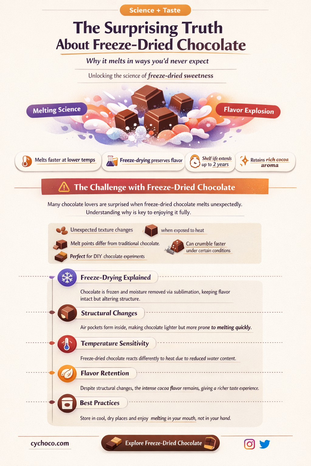 can freeze dried chocolate melt