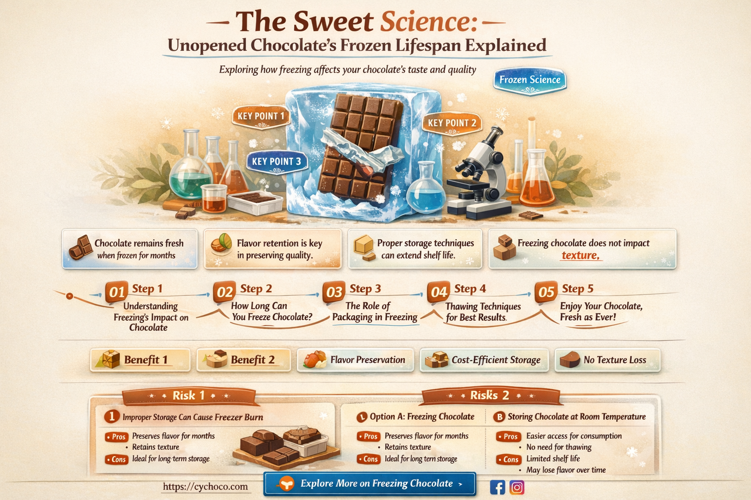does unopened chocolate last longer frozen