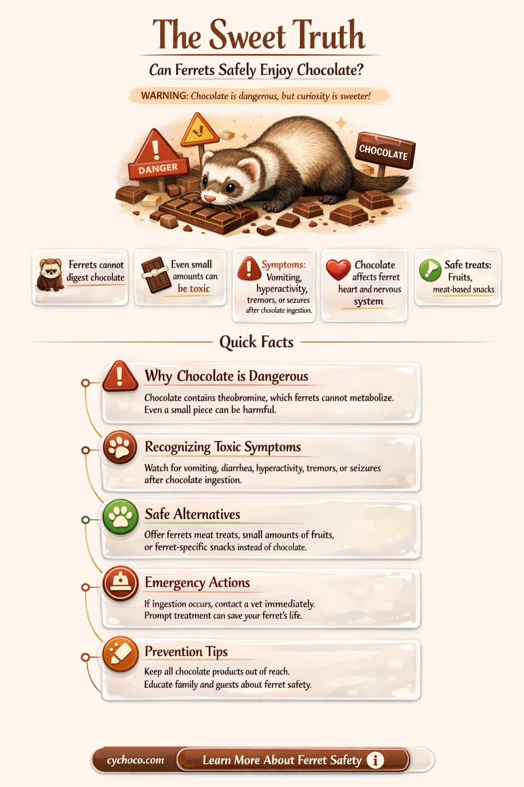 can ferrets digest chocolate