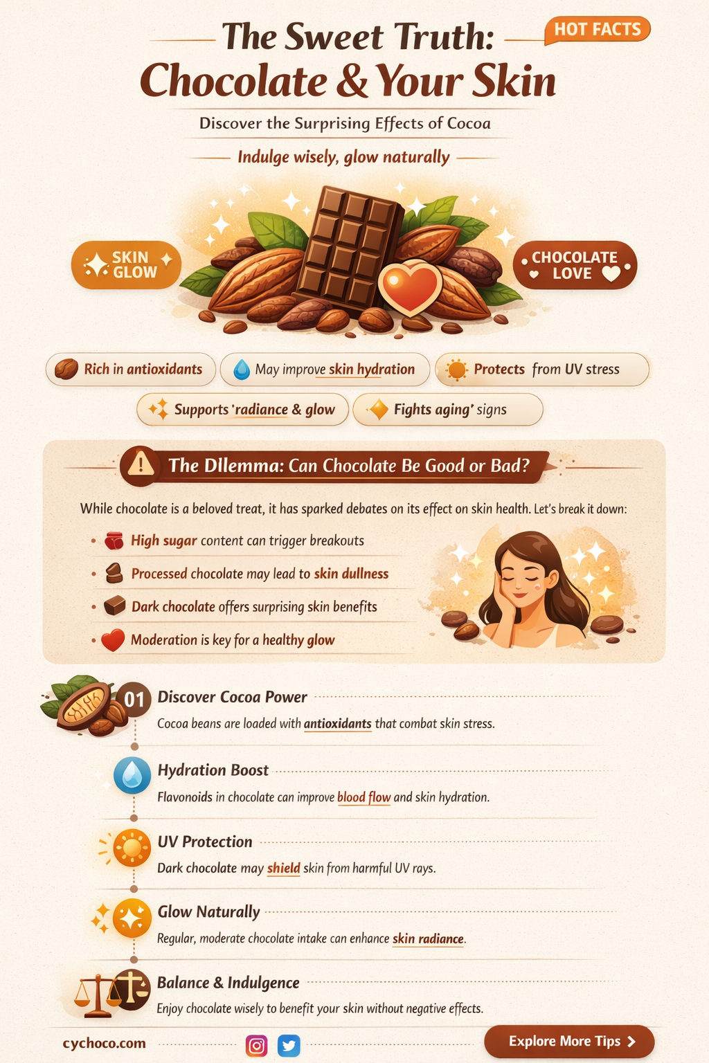 does eating chocolate cause spots