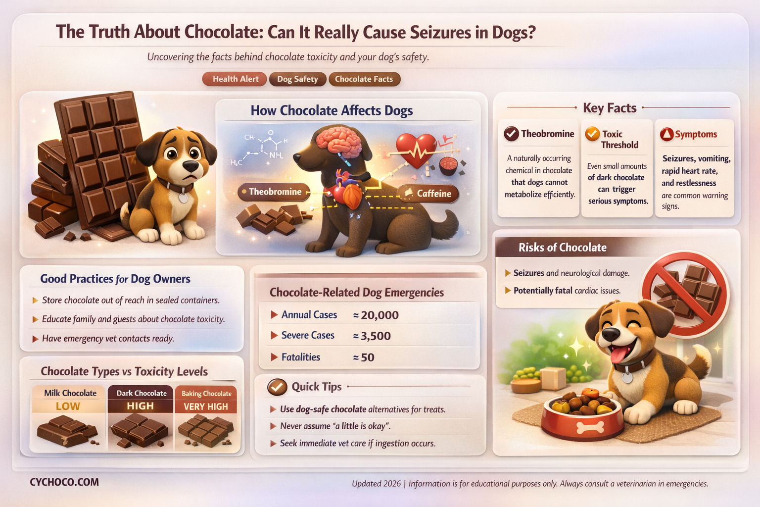 can feesing chocolate to dogs cause seizures