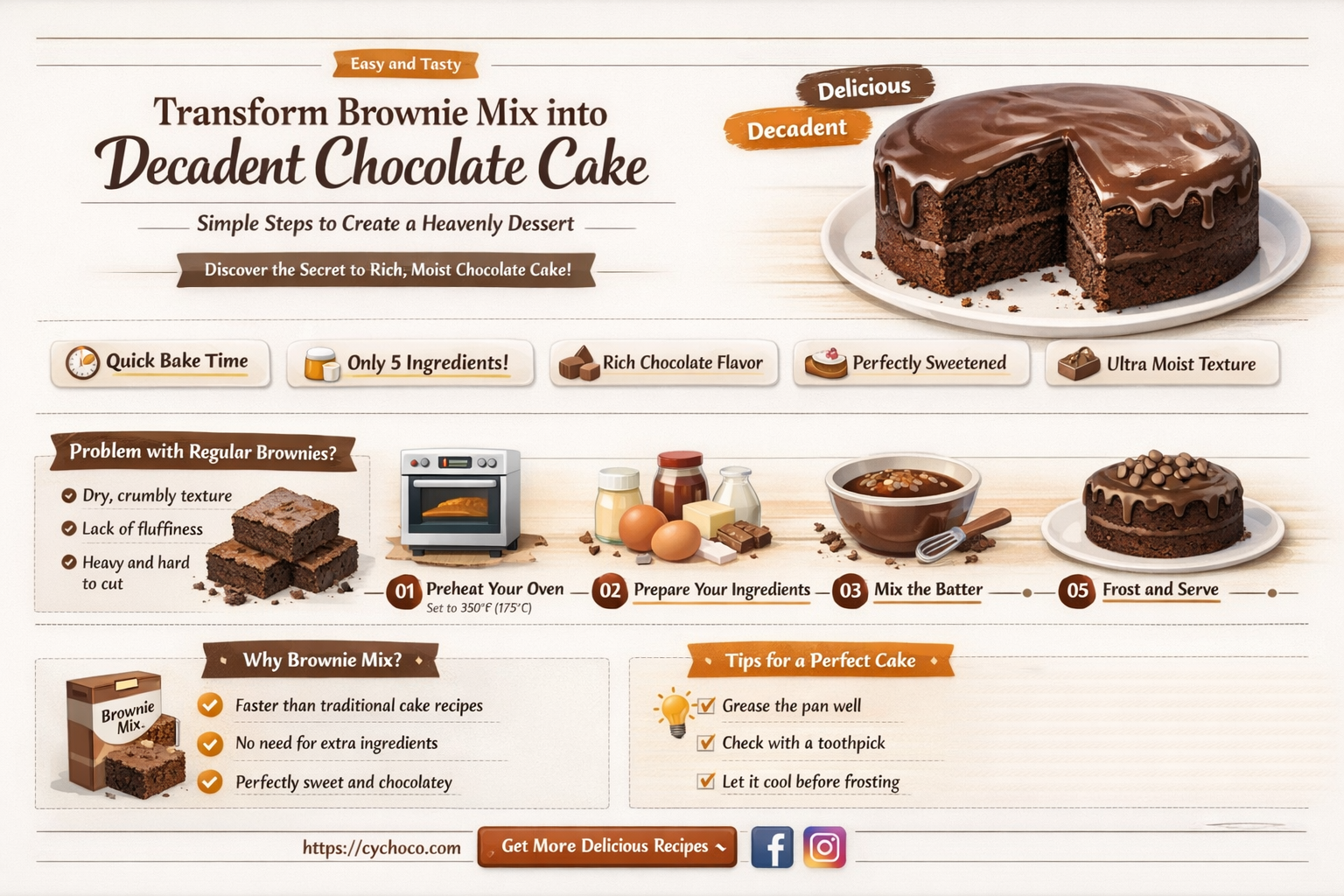 how to make a chocolate cake from brownie mix