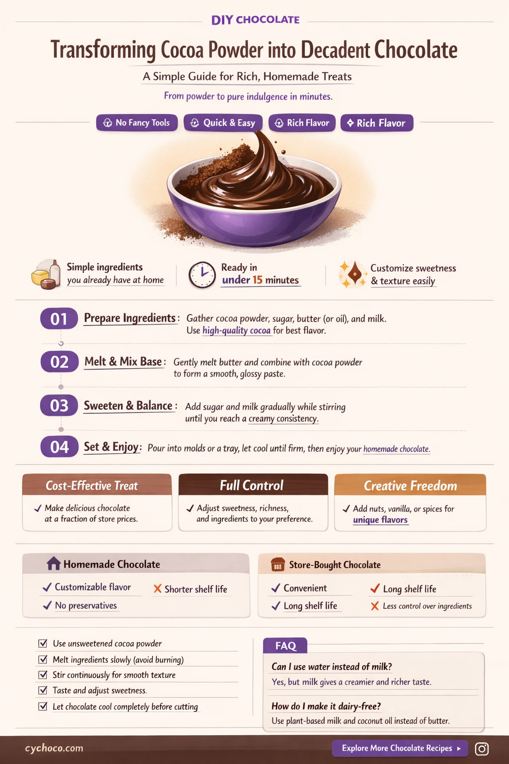 how to make cocoa powder into chocolate
