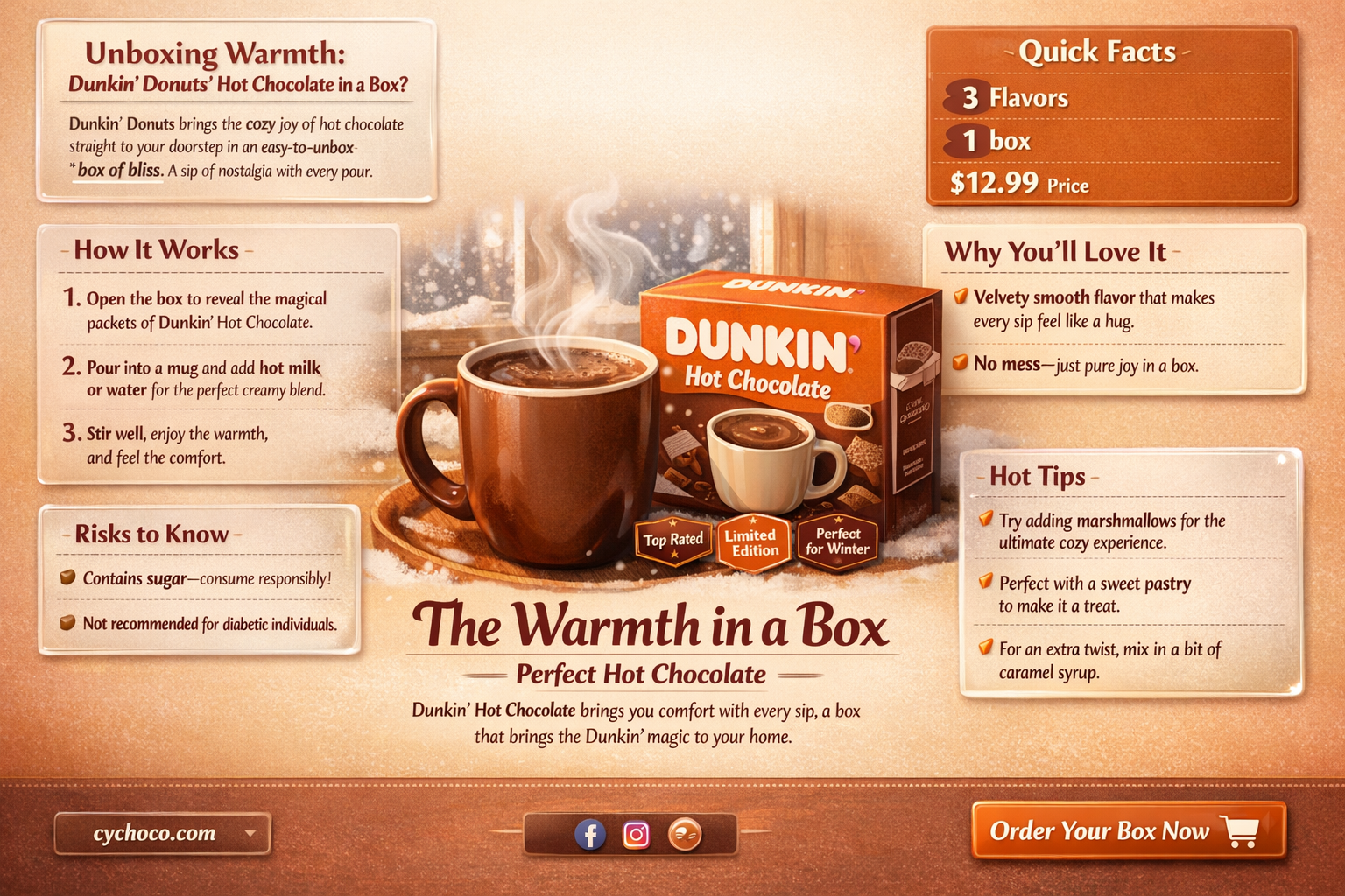 does dunkin donuts sell hot chocolate in a box