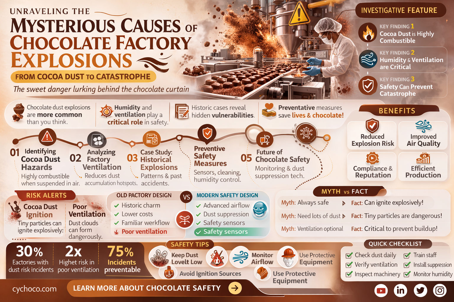 what would cause a chocolate factory to explode