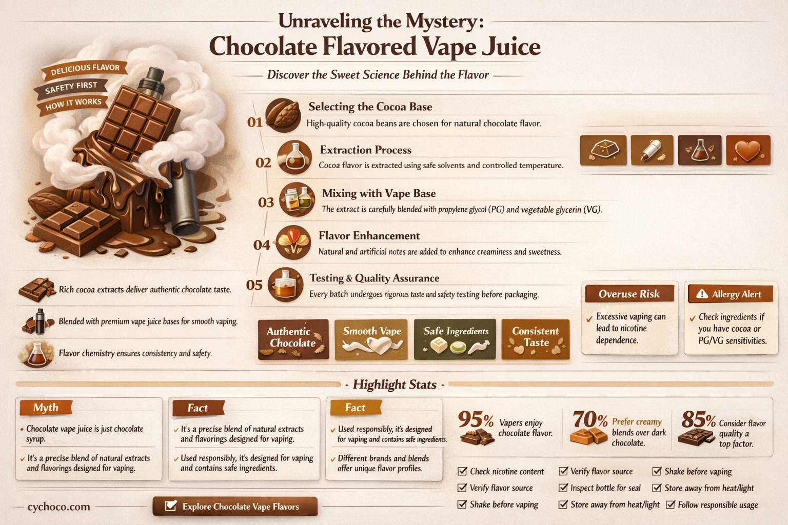 does chocolate flavored vape juice use chocolate