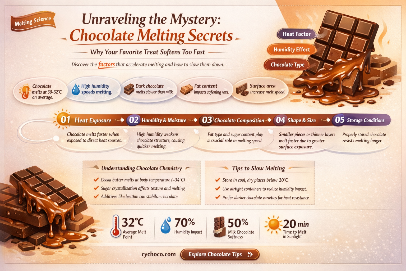 what causes chocolate to melt faster