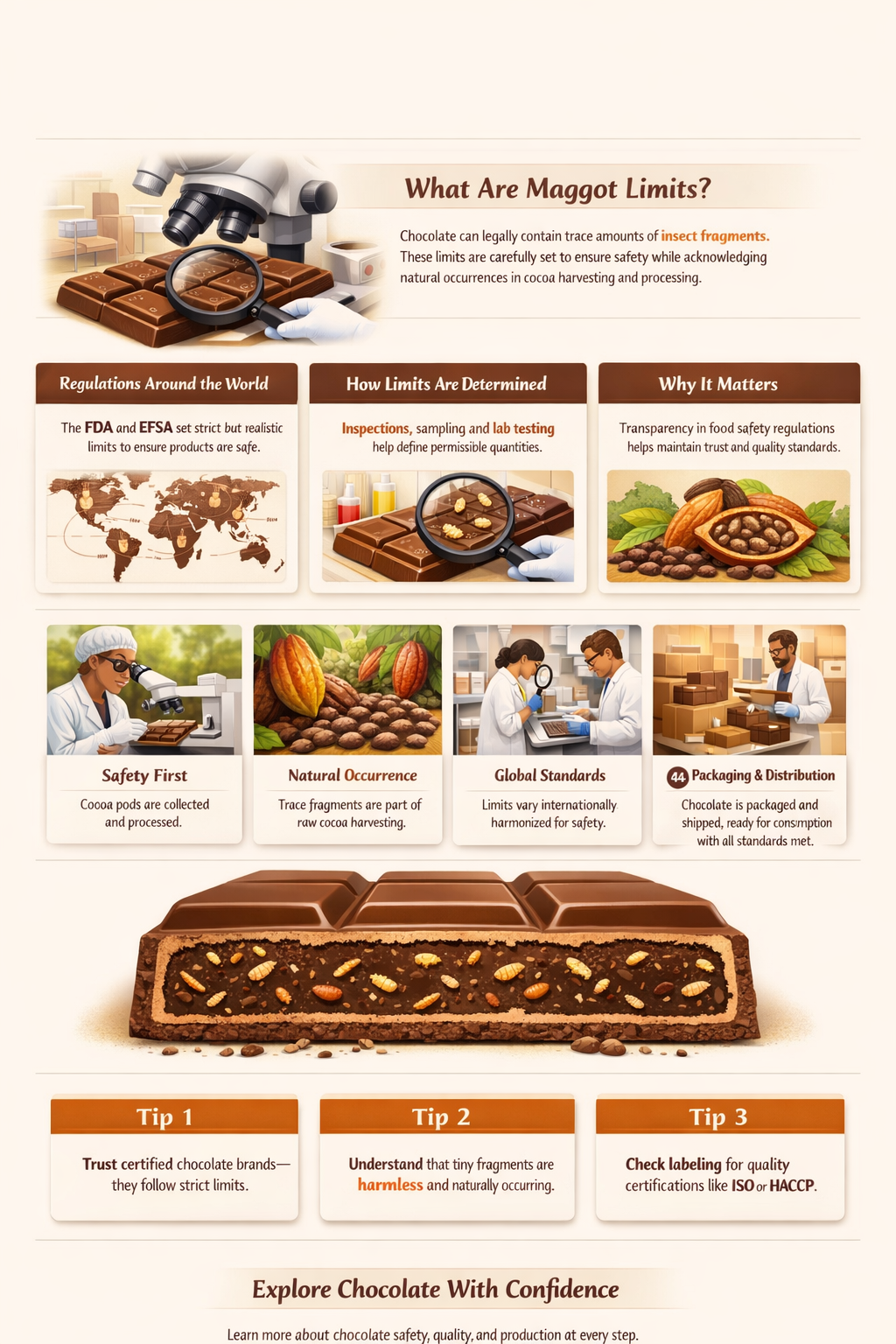 how many maggots allowed in chocolate