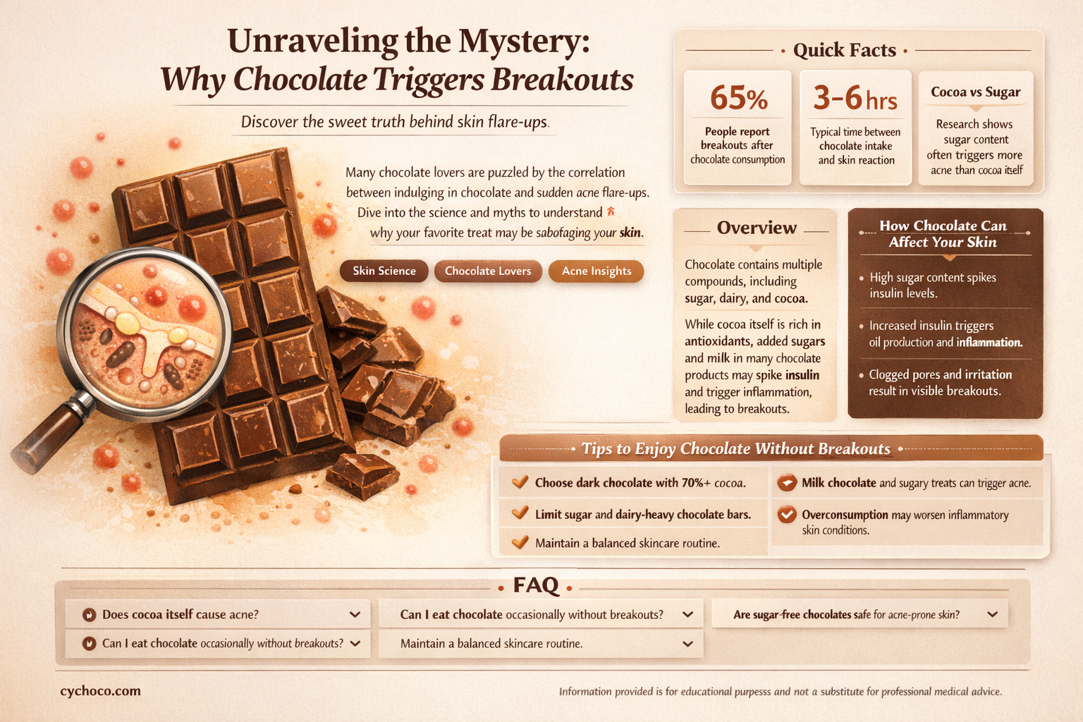 why do i break out when i eat chocolate