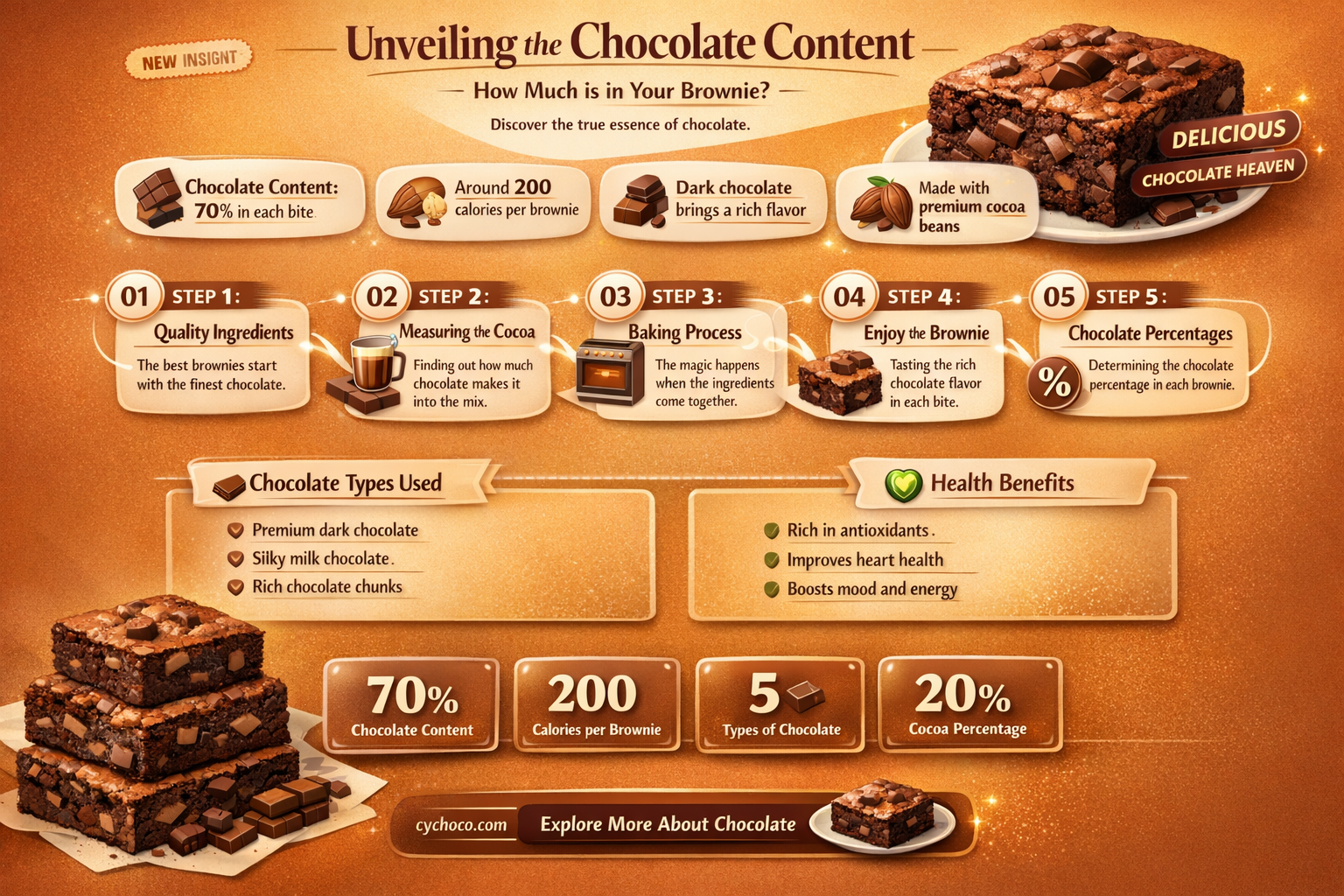 how much chocolate is in a brownie