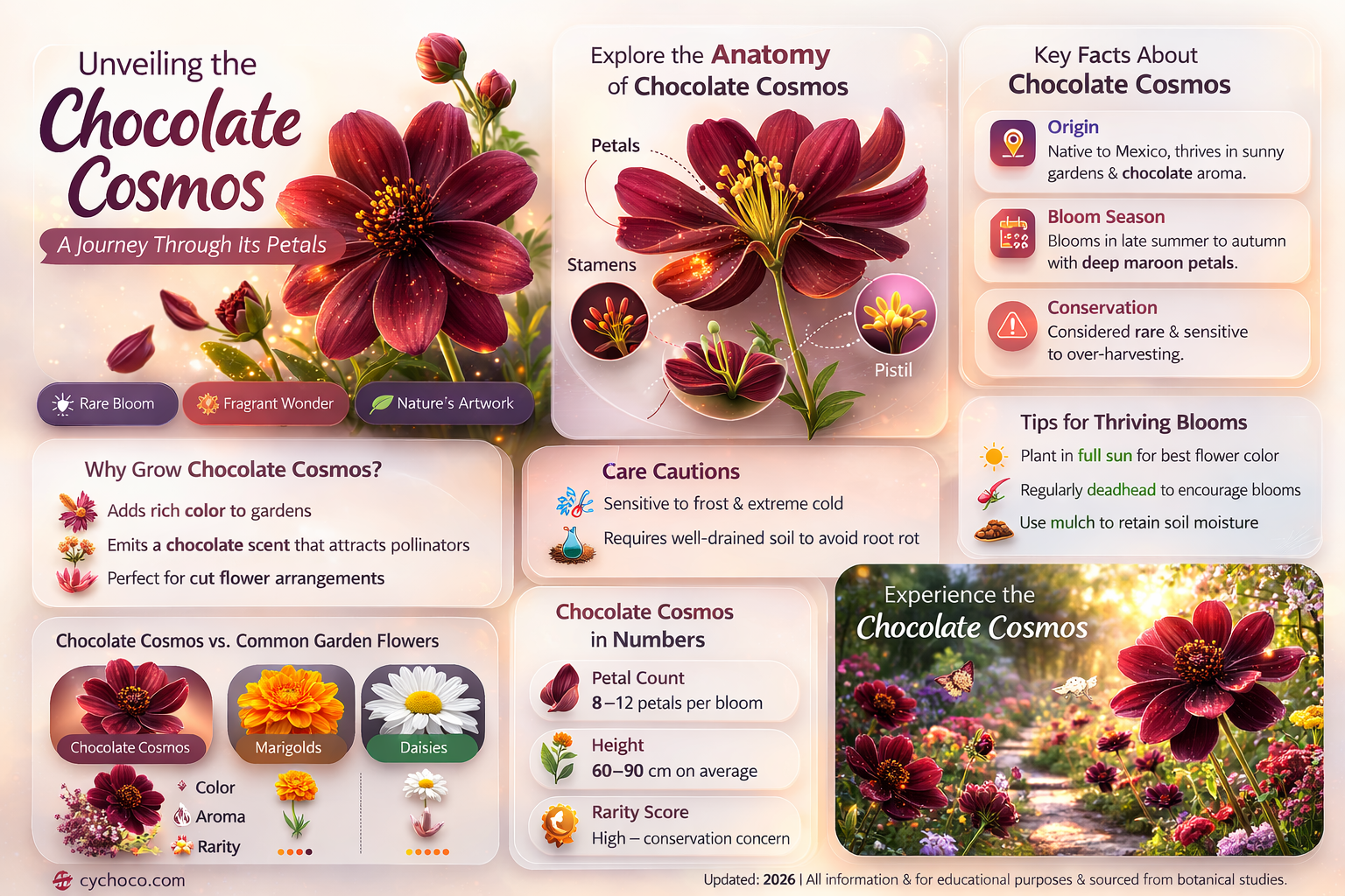 how many petals does a chocolate cosmos