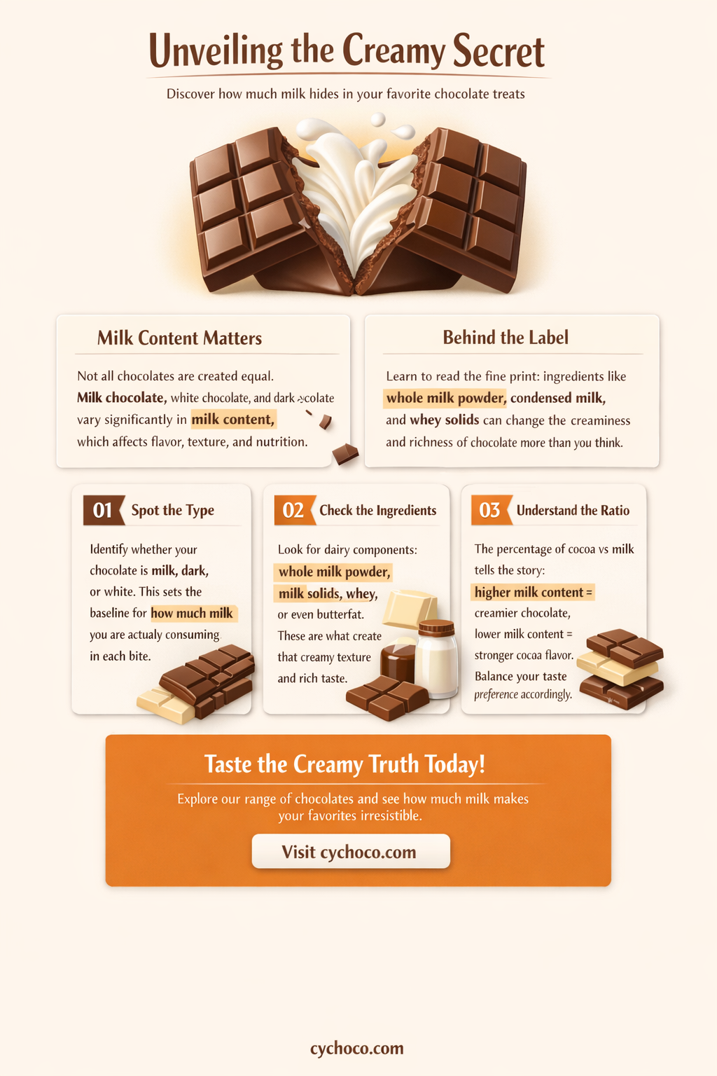 how much milk is in chocolate