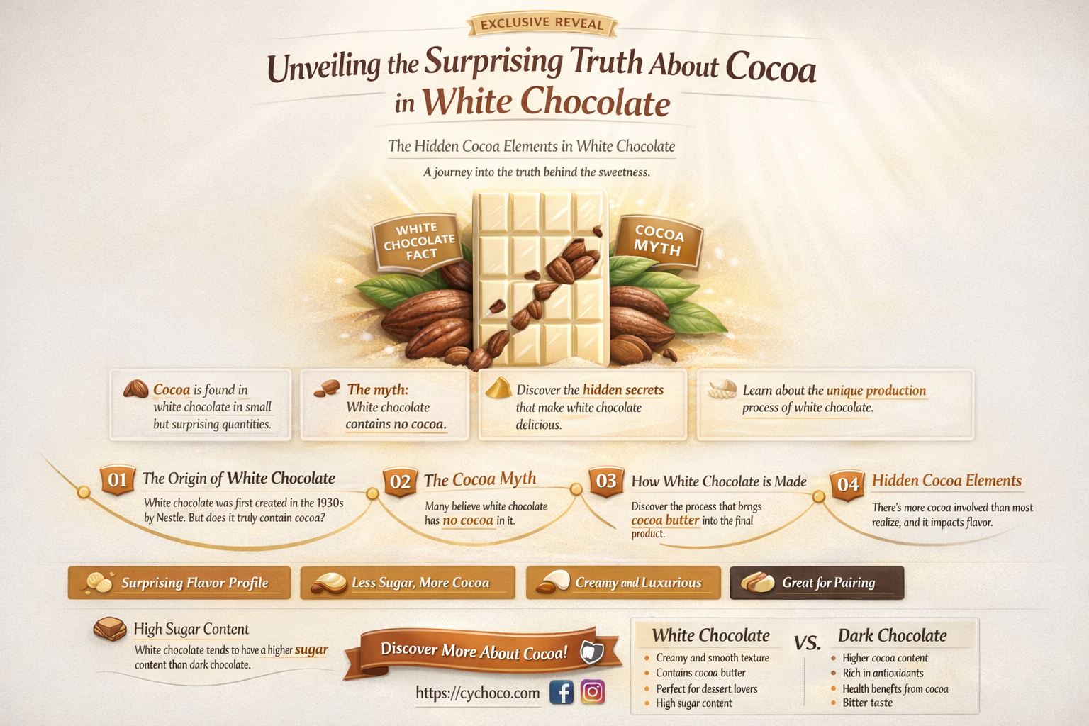 how much cocoa in white chocolate