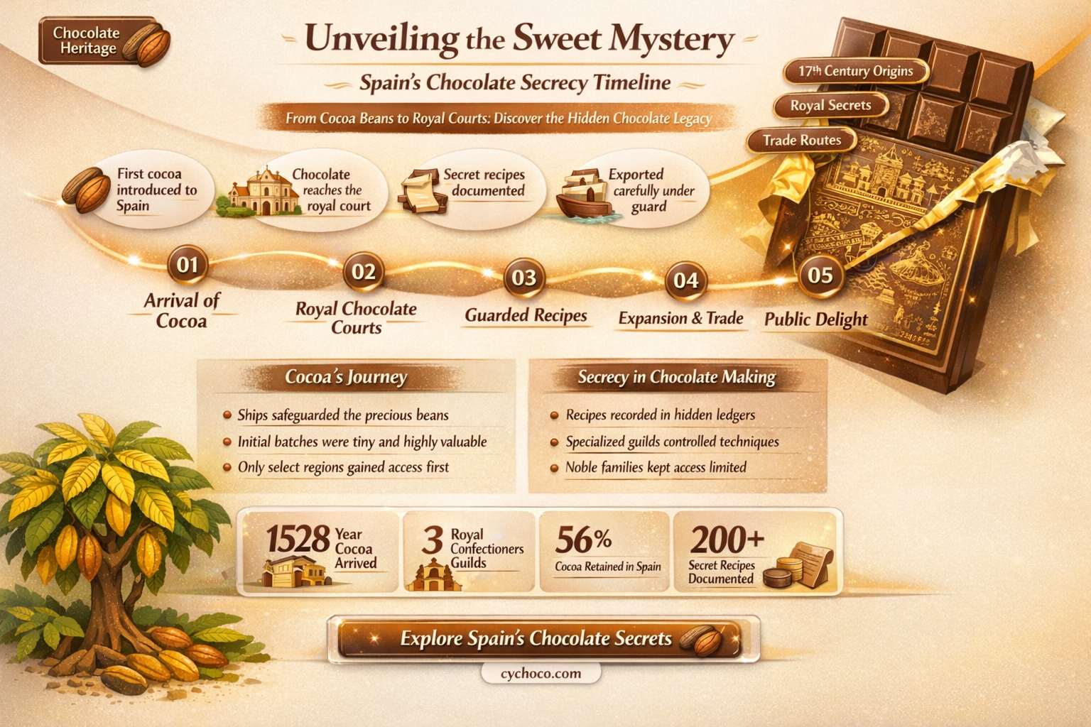 how long did spain keep chocolate a secret