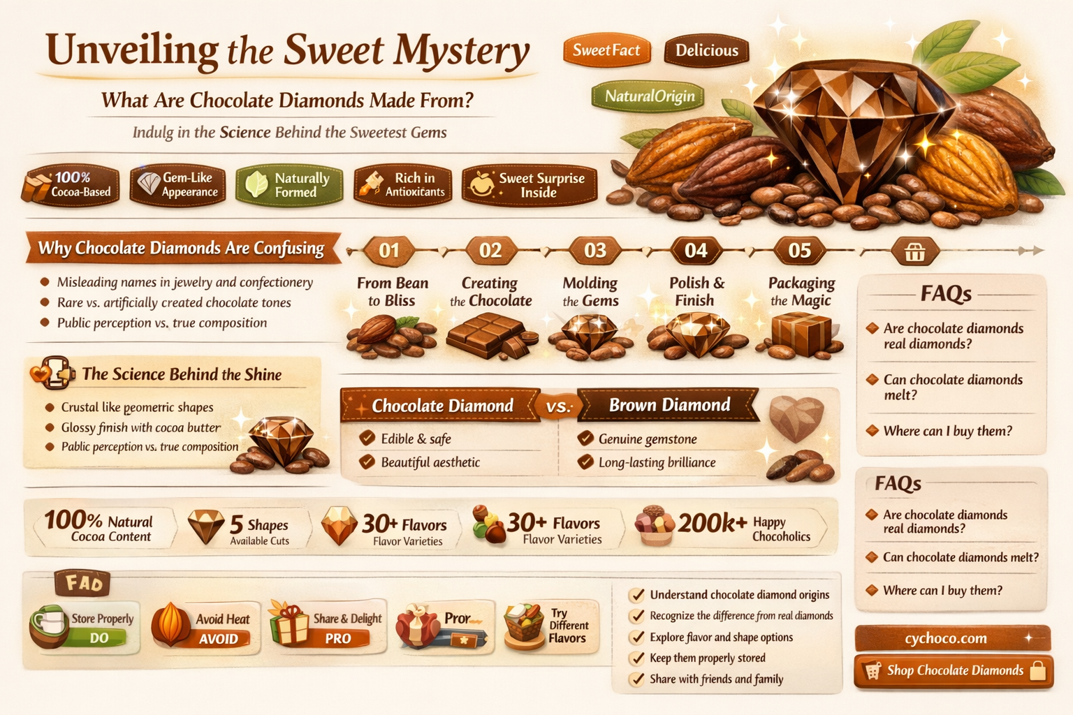 what are chocolate diamonds made from