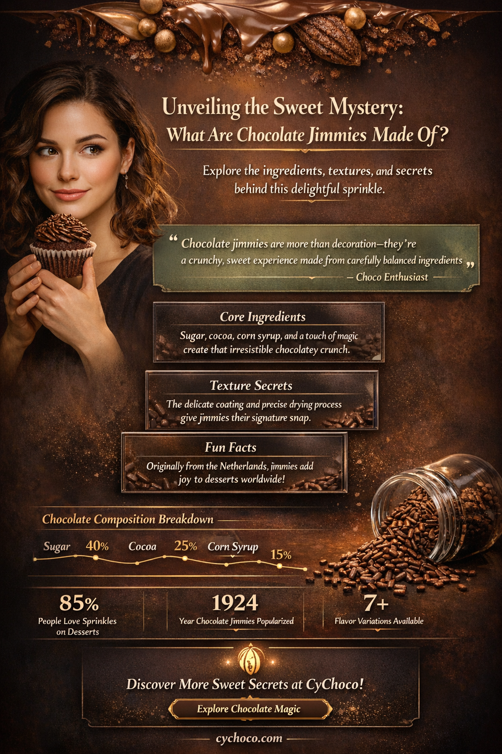 what are chocolate jimmies made of
