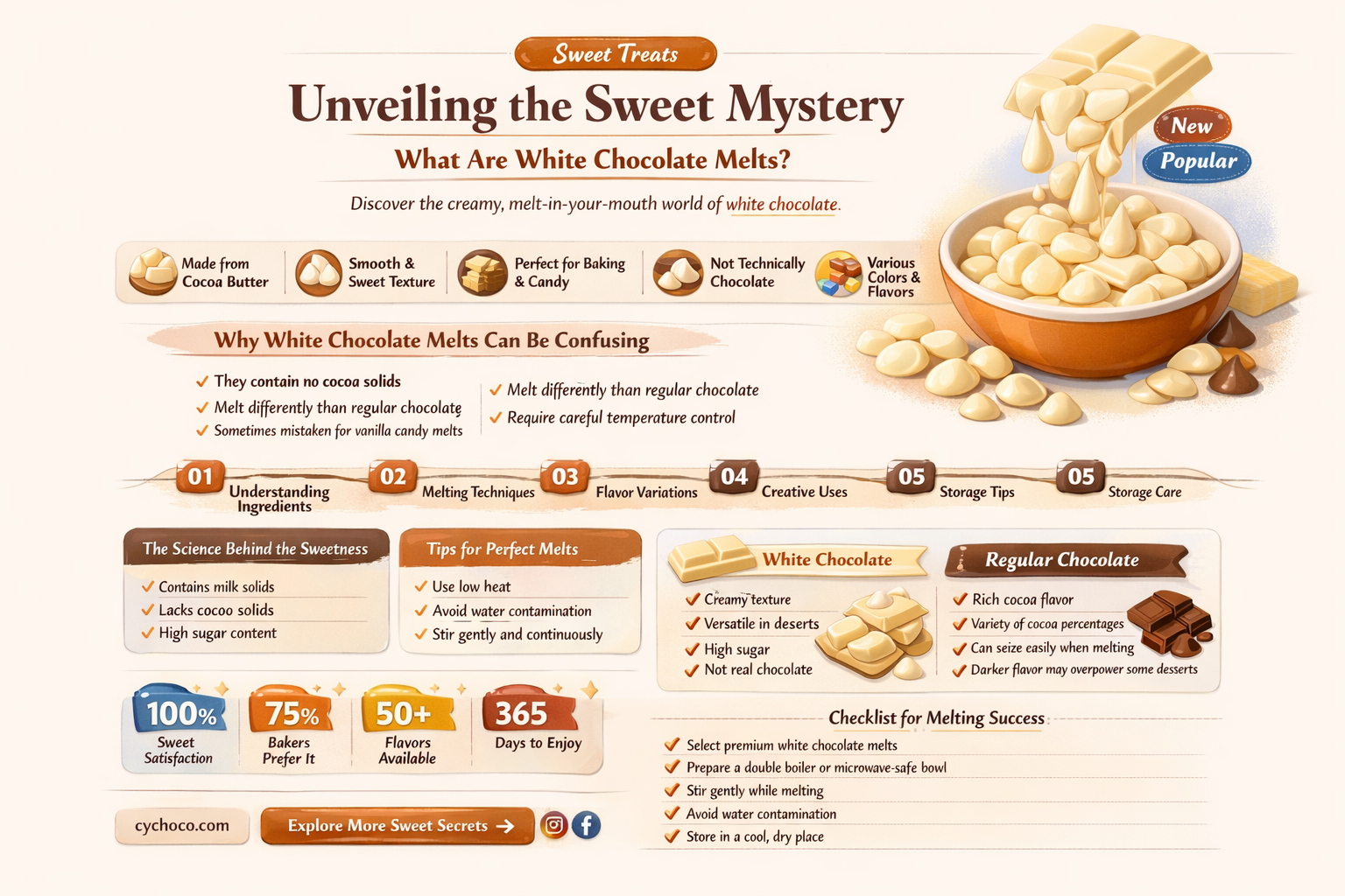 what are white chocolate melts