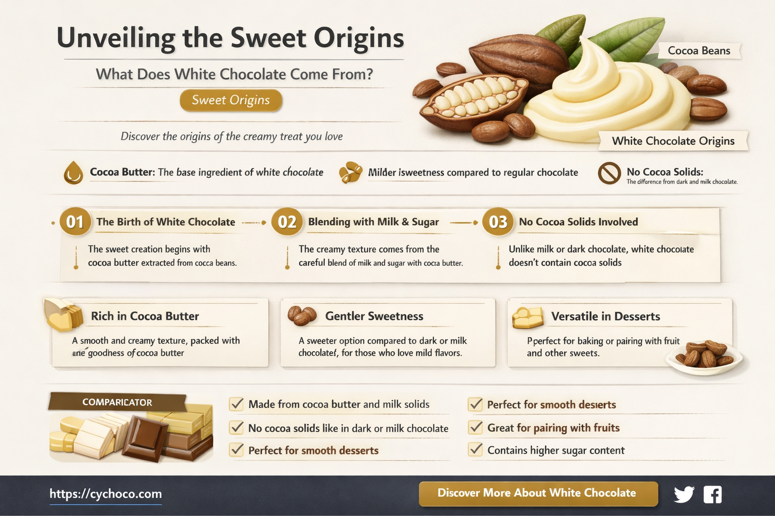 what does white chocolate come from