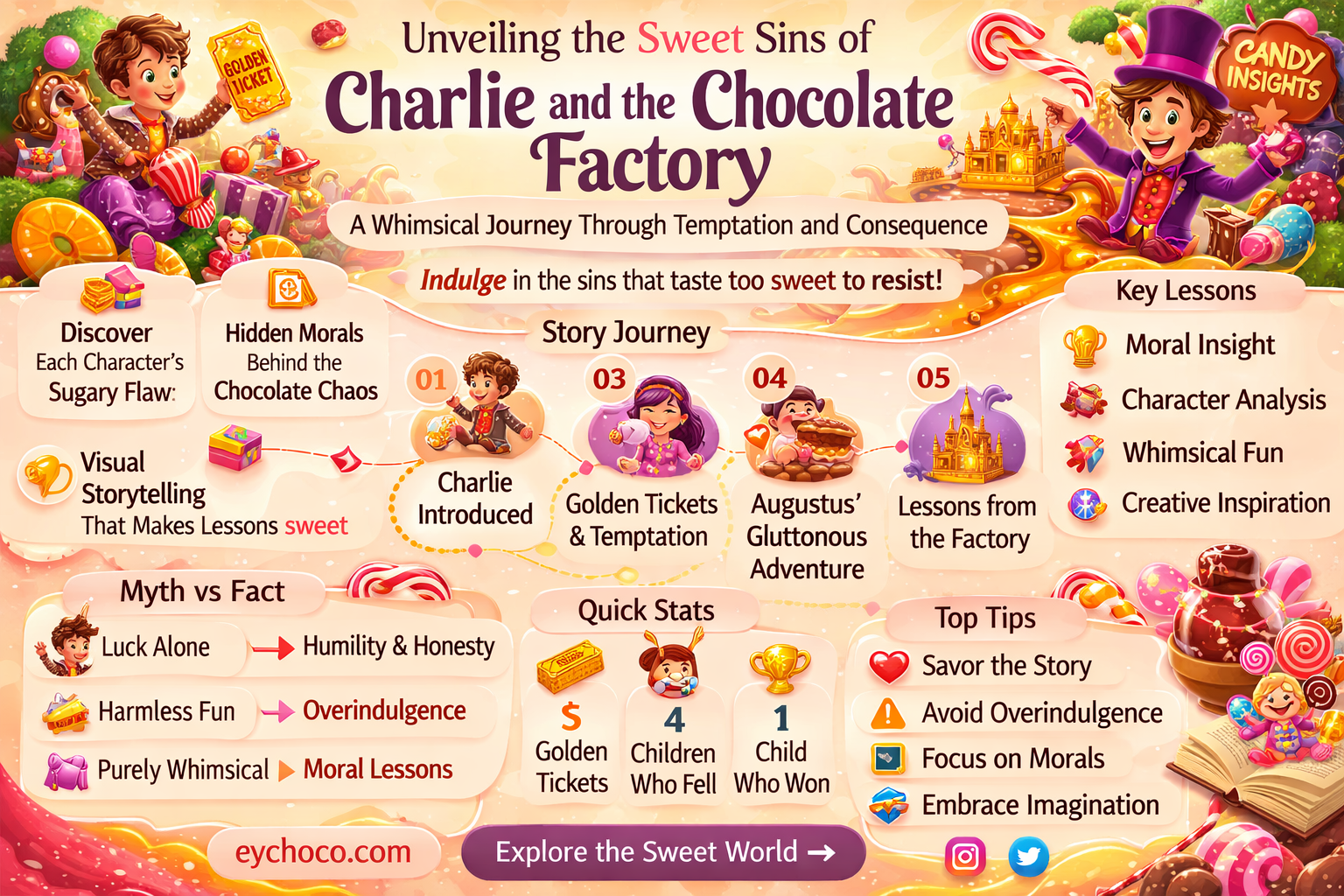 what were the sins in charlie and the chocolate factory
