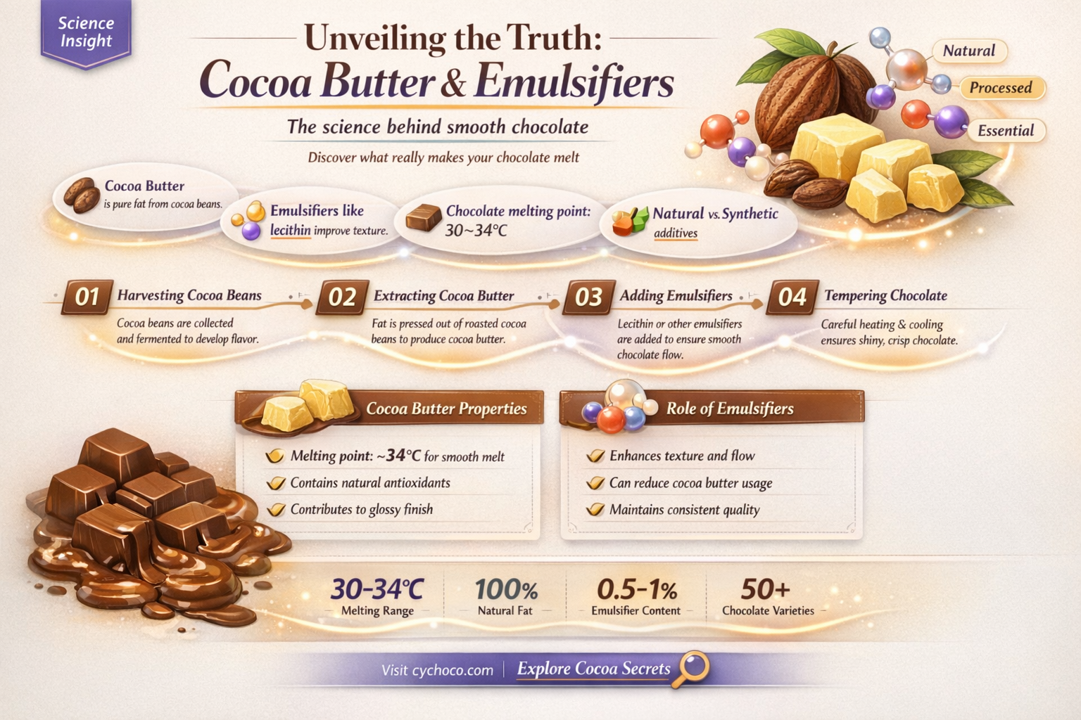 does cocoa butter contains emulsifiers
