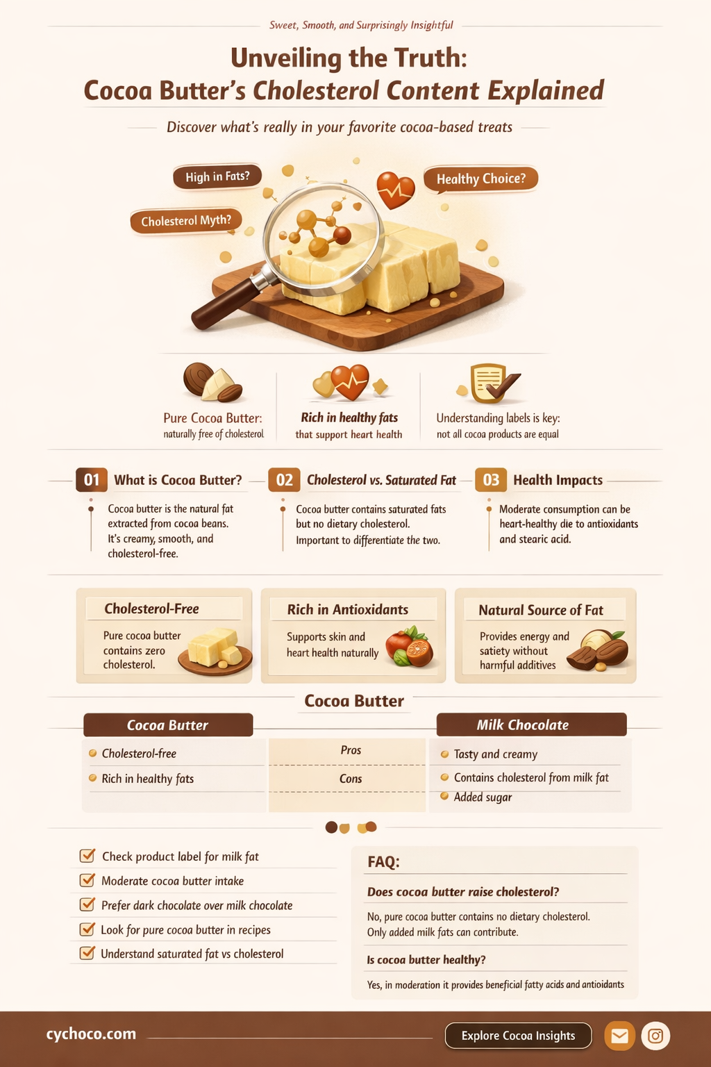does cocoa butter contain cholestrol