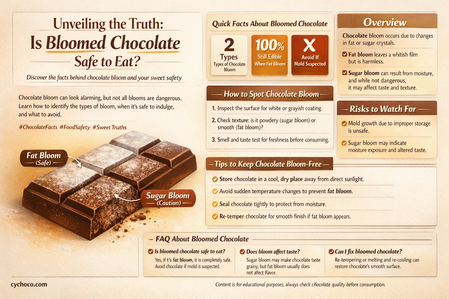 is bloomed chocolate safe to eat