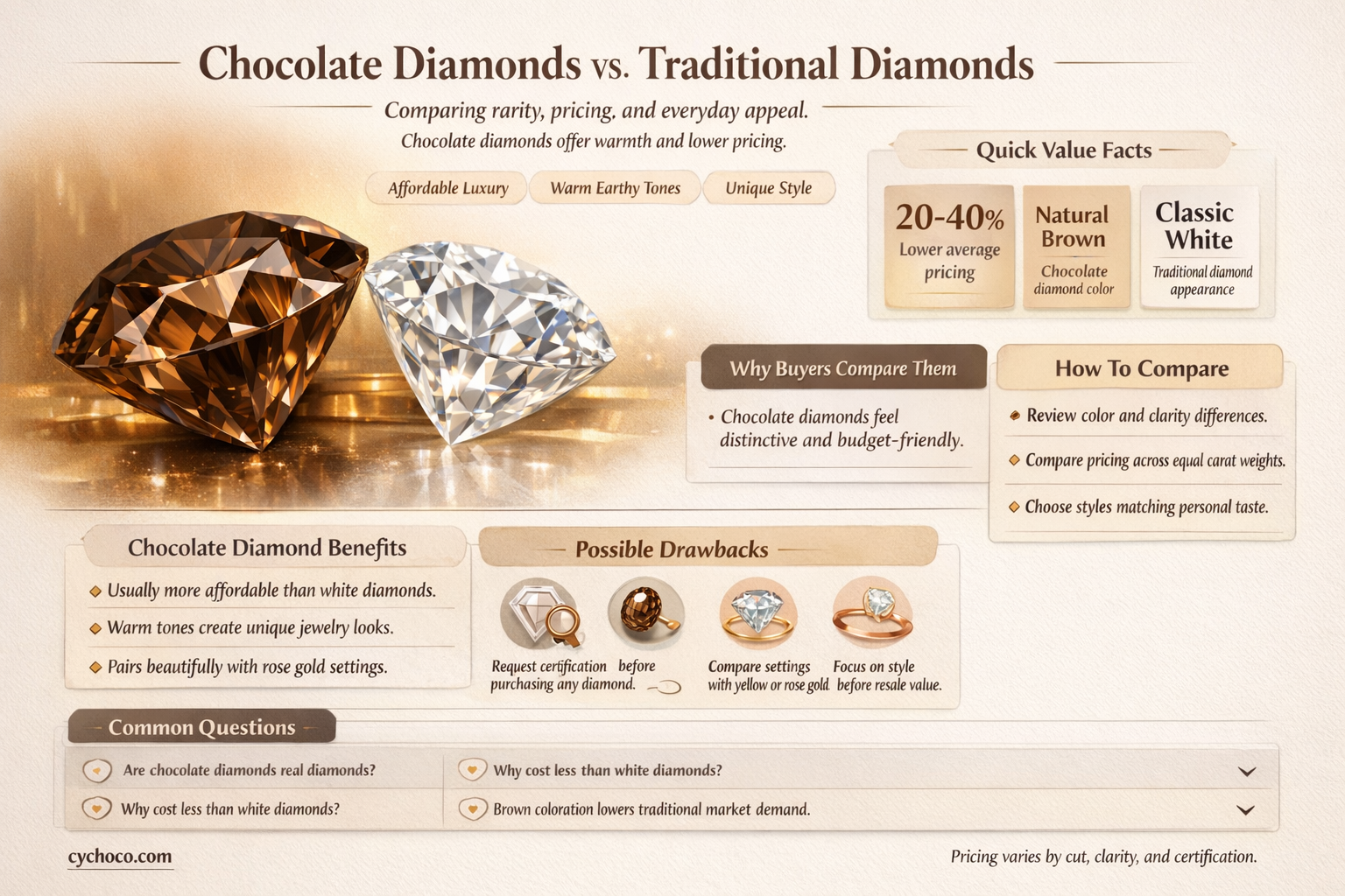 are chocolate diamonds worth as much as regular diamonds