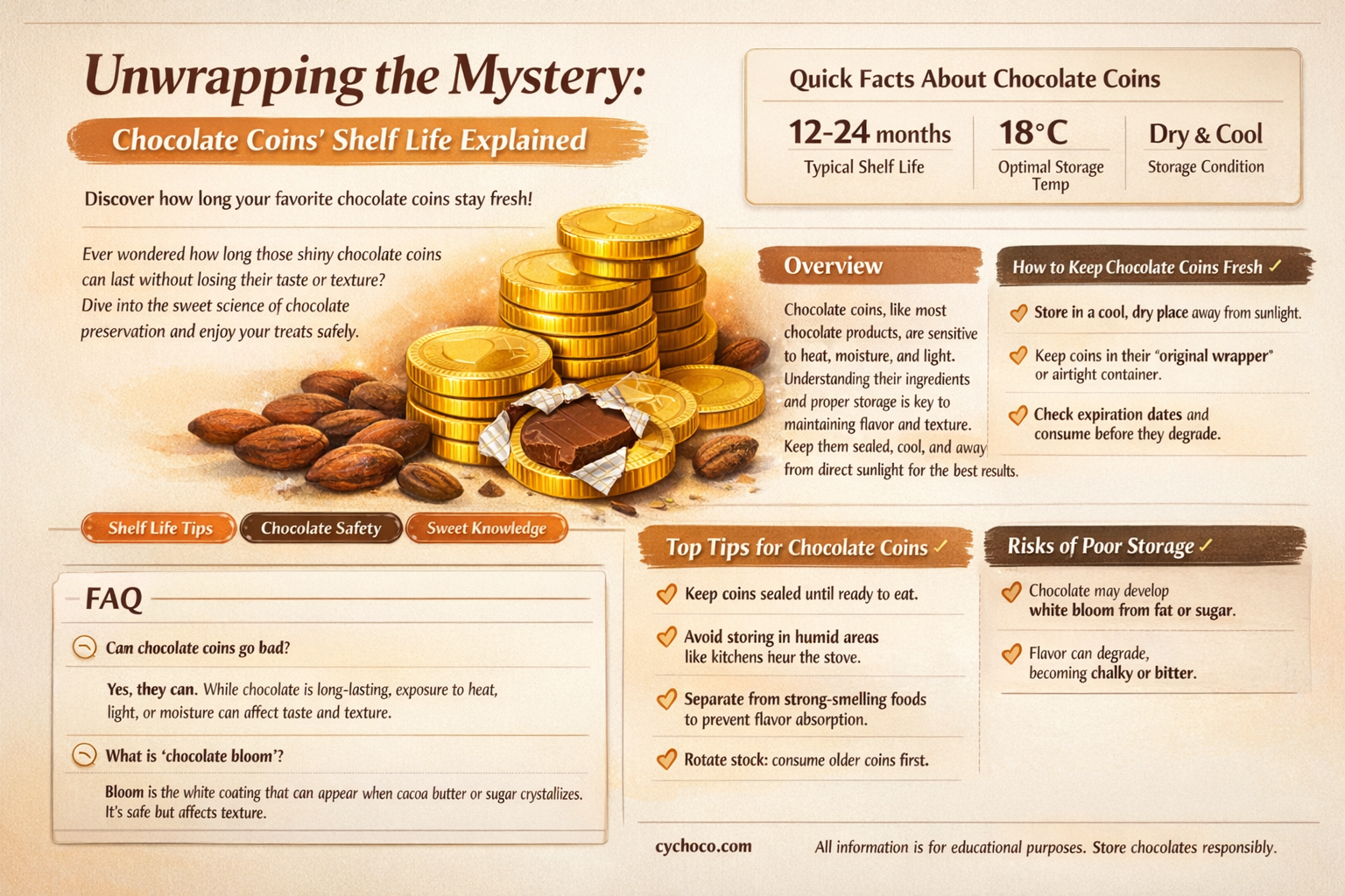 how long do chocolate coins last