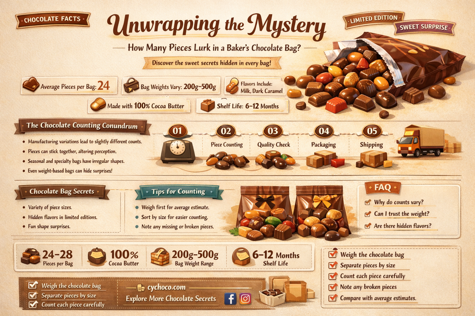 how many pieces in bakers chocolate bag
