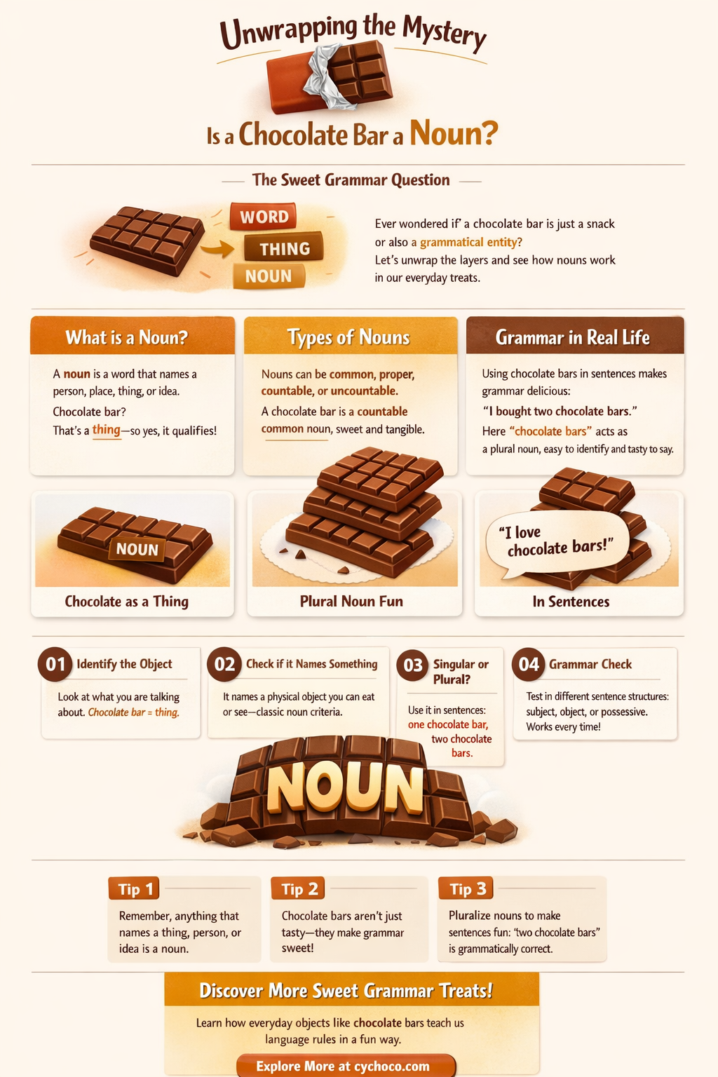 is chocolate bar a noun