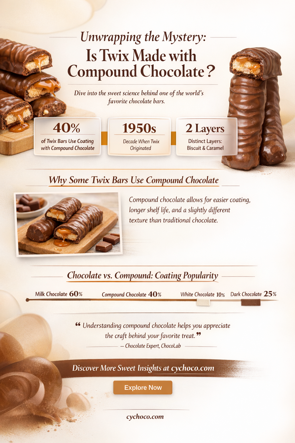 is twix made with compound chocolate