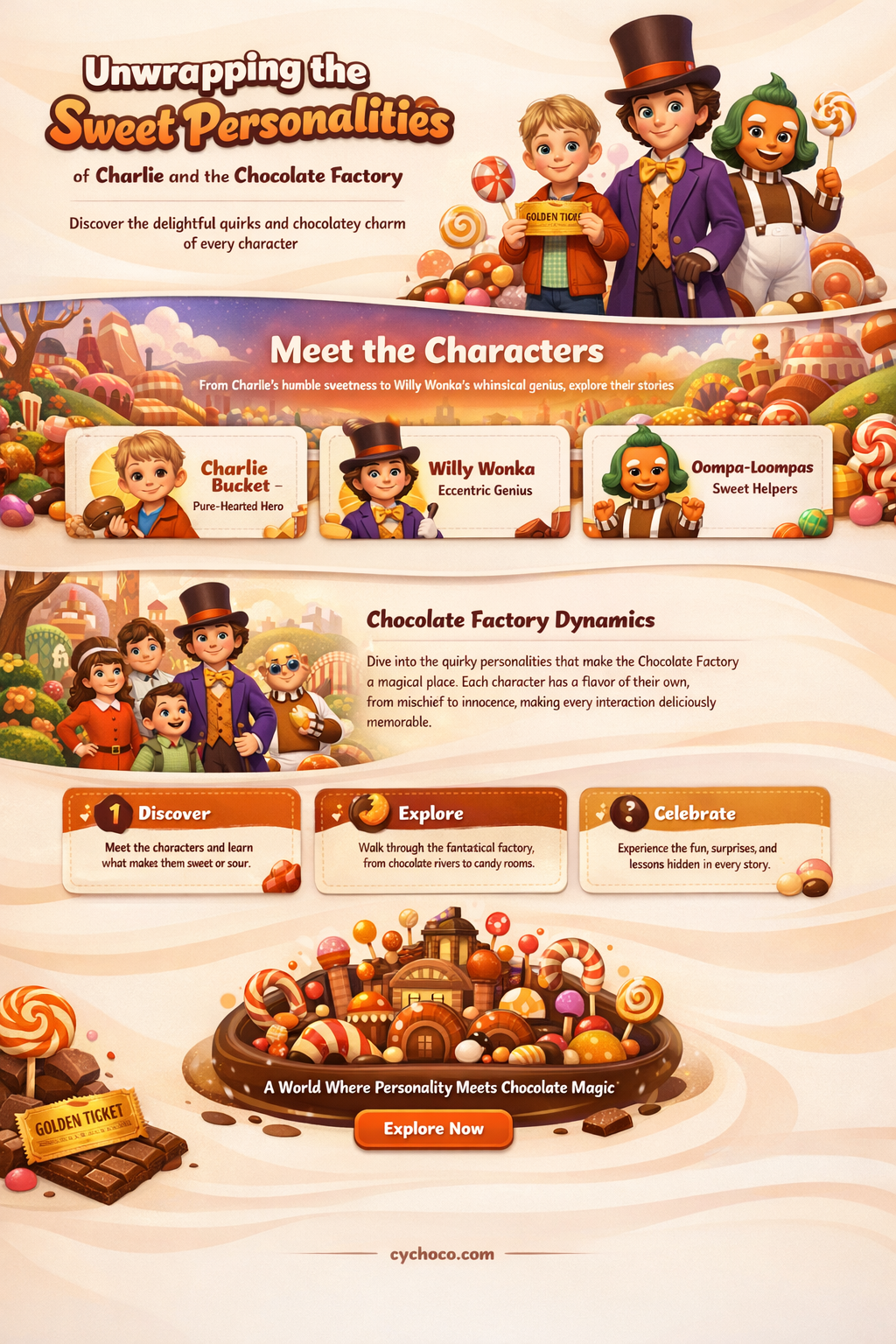 what the character traits for charlie and the chocolate factory