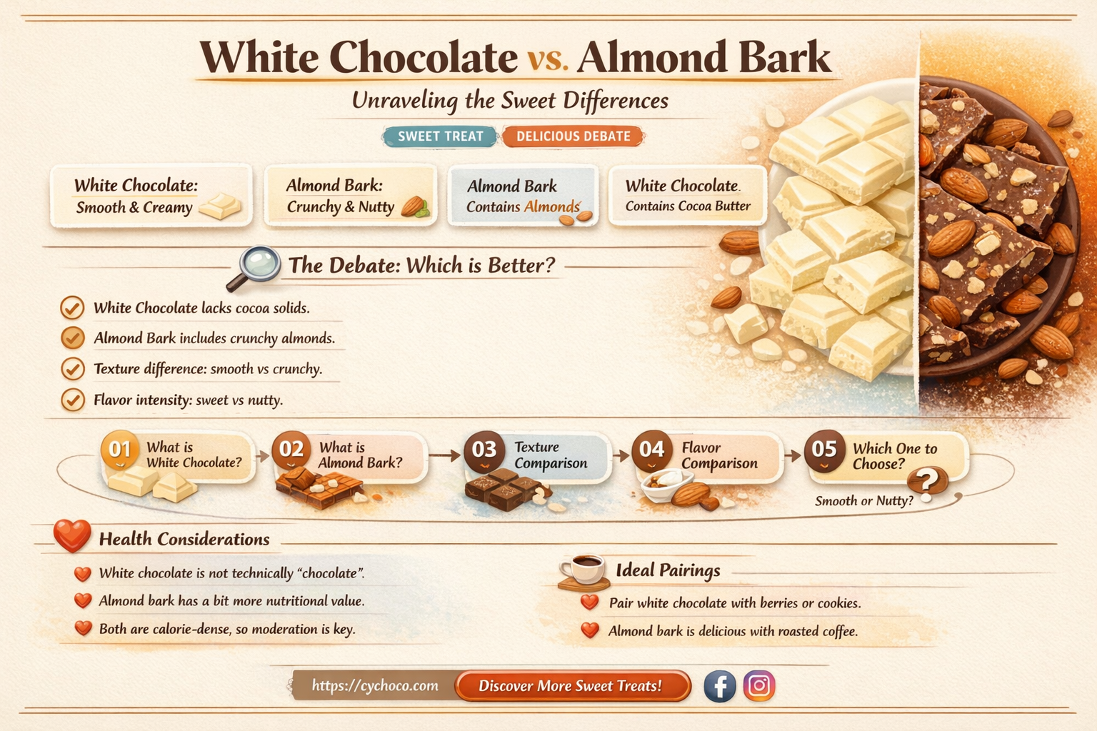 is white chocolate and almond bark the same
