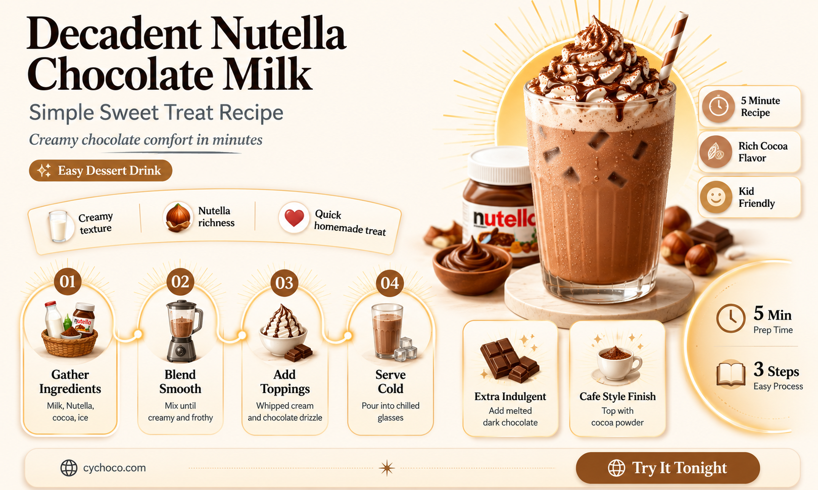 how to make nutella chocolate milk