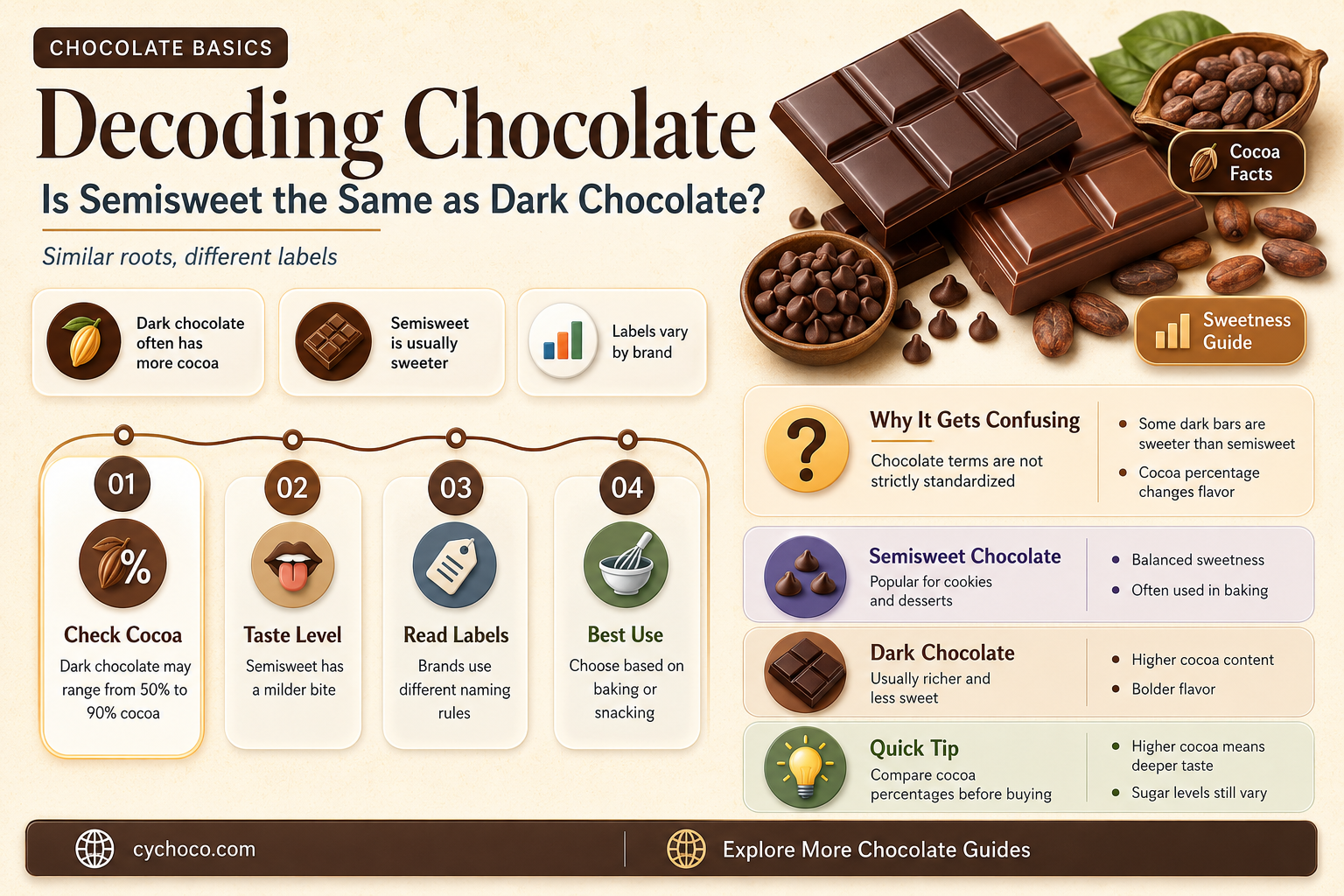 is semisweet chocolate dark chocolate