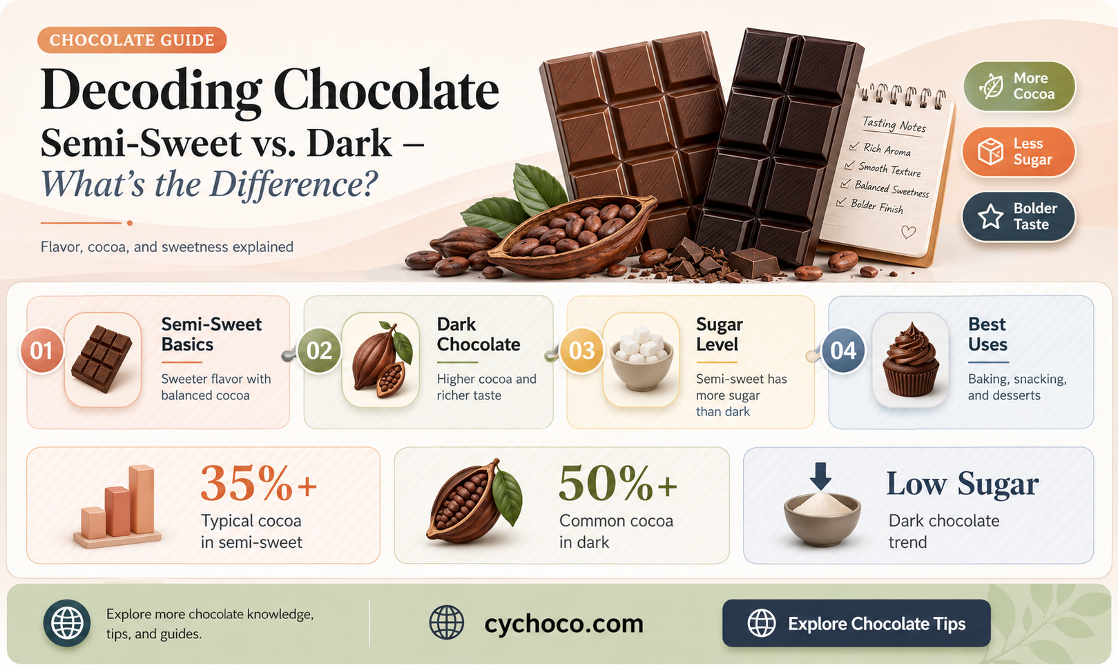 is semi sweet chocolate the same as dark chocolate