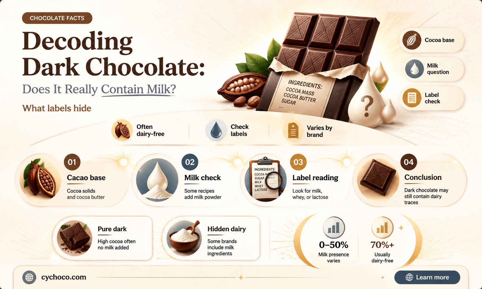 do dark chocolate have milk
