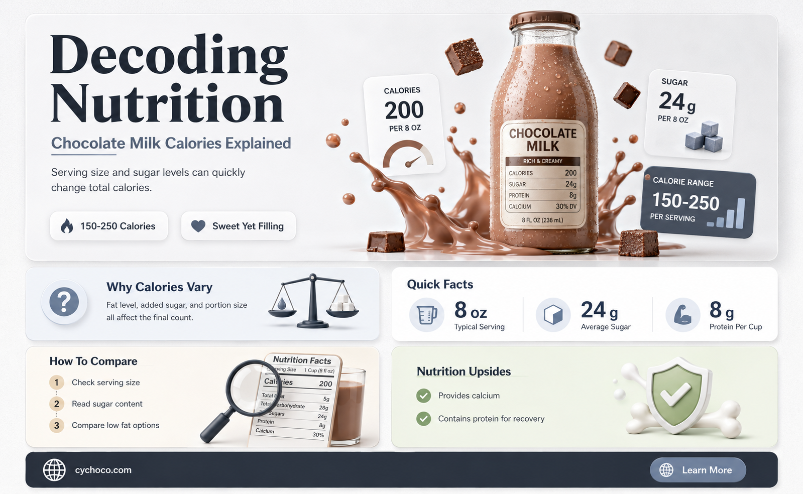 how many calories is a glass of chocolate milk