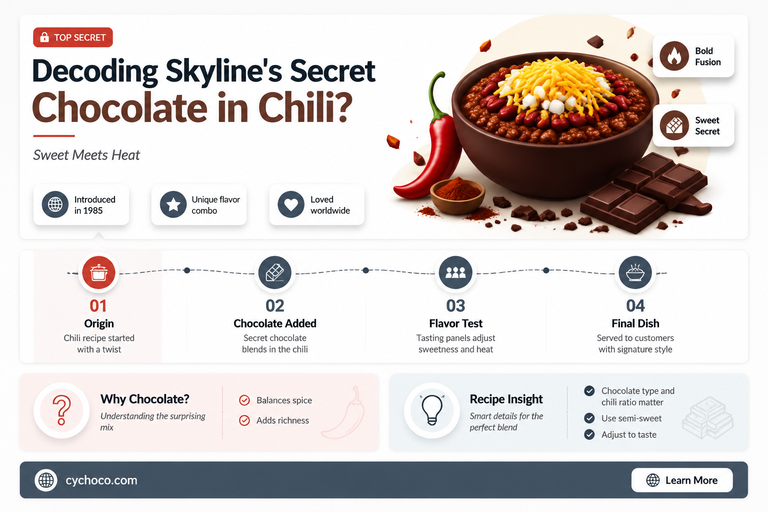 does skyline use chocolate in their chili
