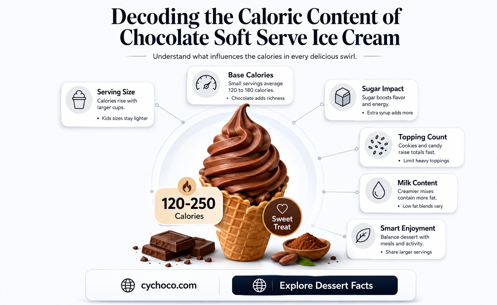 how many calories in a soft serve ice cream chocolate
