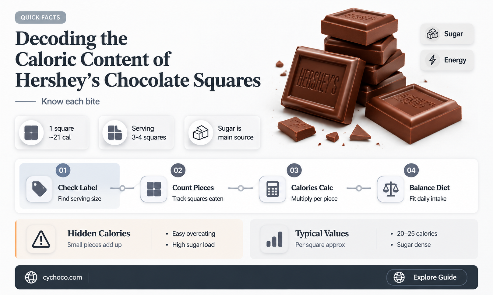 how many calories in a square of hershey