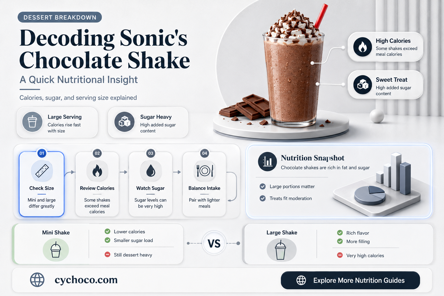 how many calories in a sonic chocolate shake