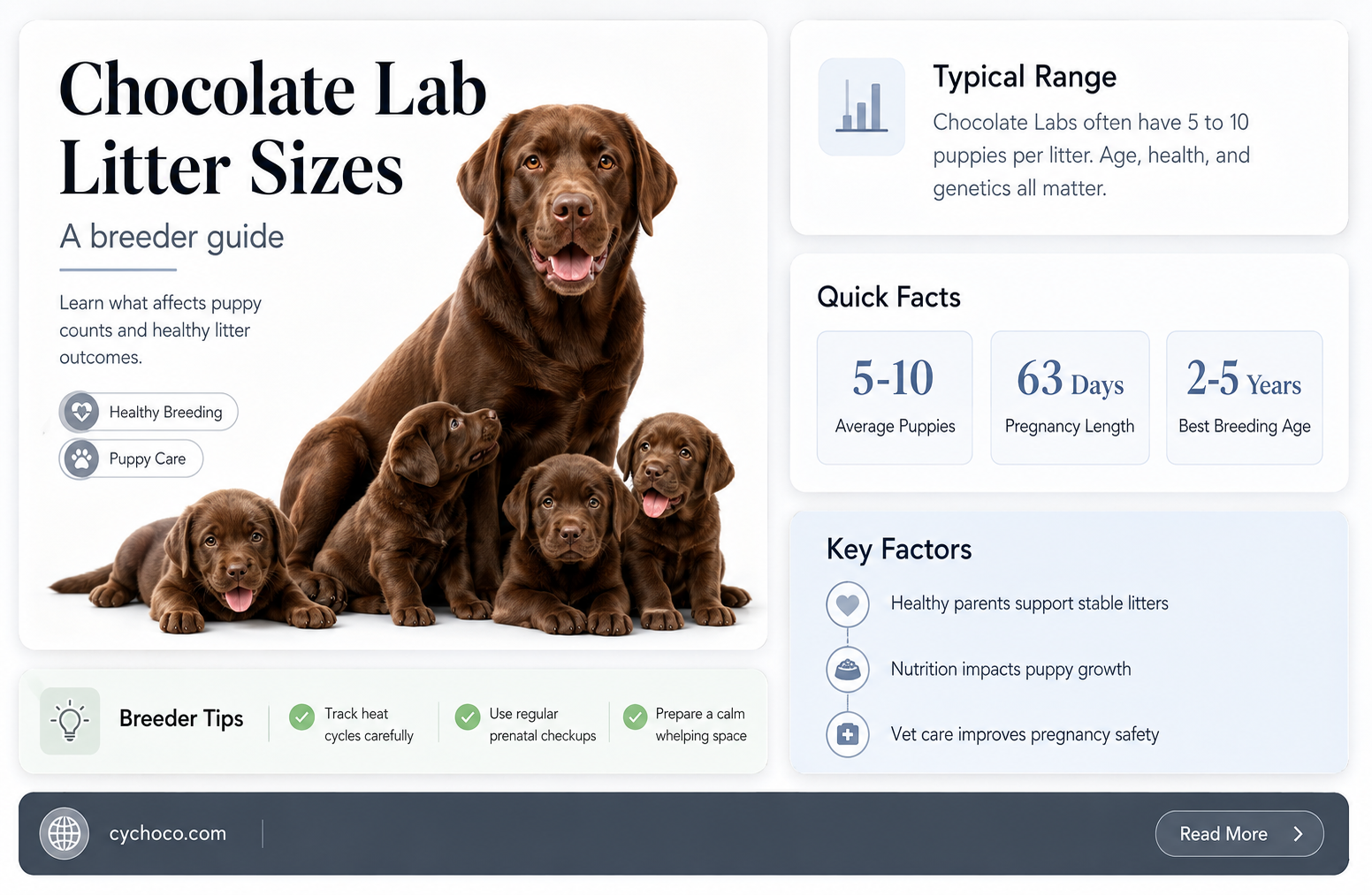 how many puppies do chocolate labs have