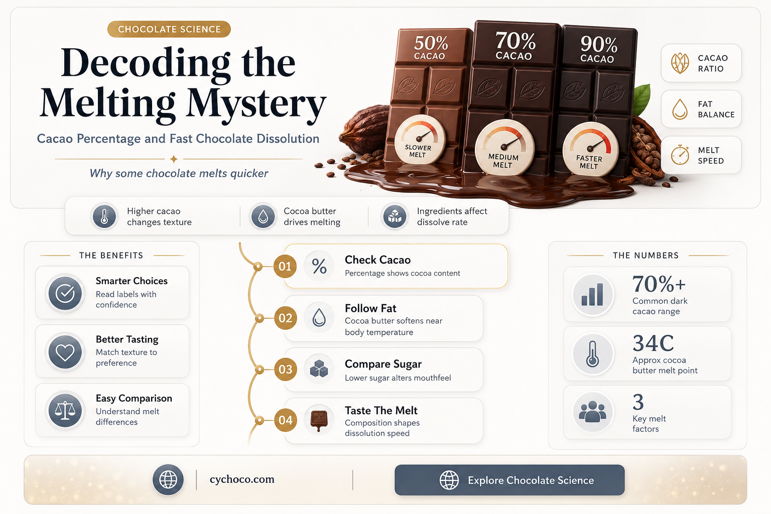 what chocolate will melt the fastest experiement percentage of cacao