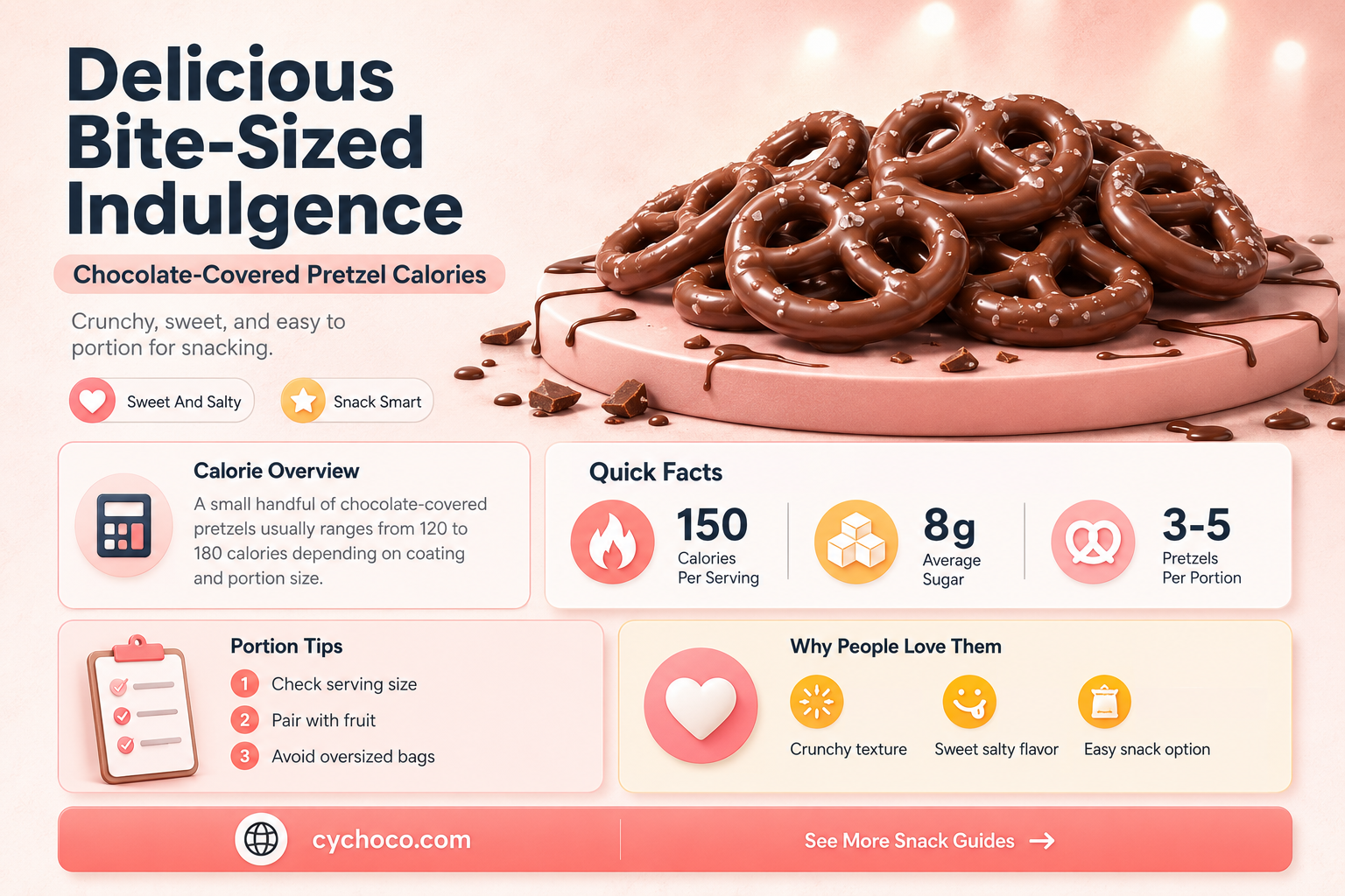 how many calories in a small chocolate covered pretzel